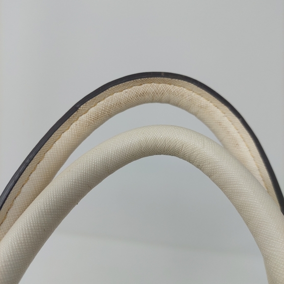 Anne Klein Shimmer Down Dome Satchel Off White Double Handle Handbag Crossbody - Picture 5 of 15